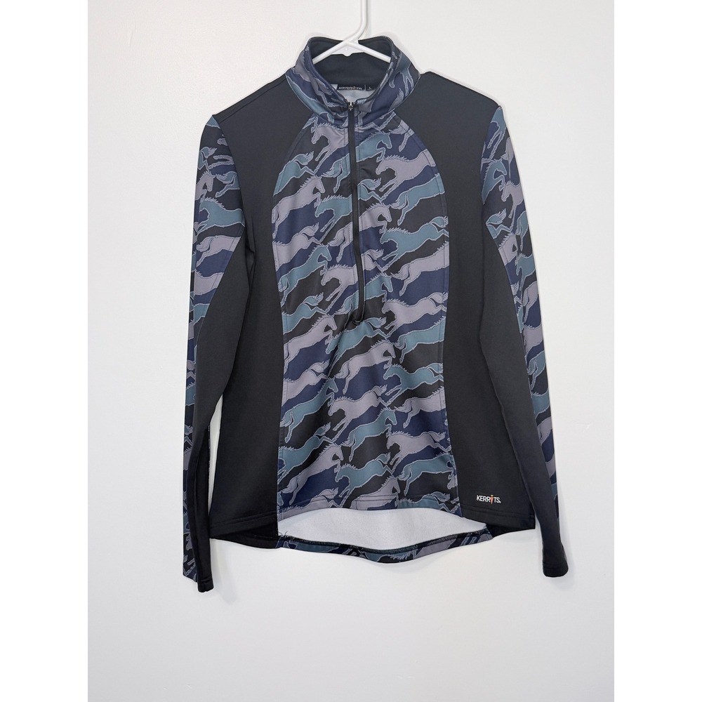 Kerrits Horse Quarter Zip Fleece Lined Riding Top Equestrian Large [Excellent]